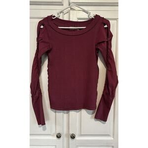 We the Free Free People Dreamy Mulberry Sleeve Embellished Top Size XS Boho